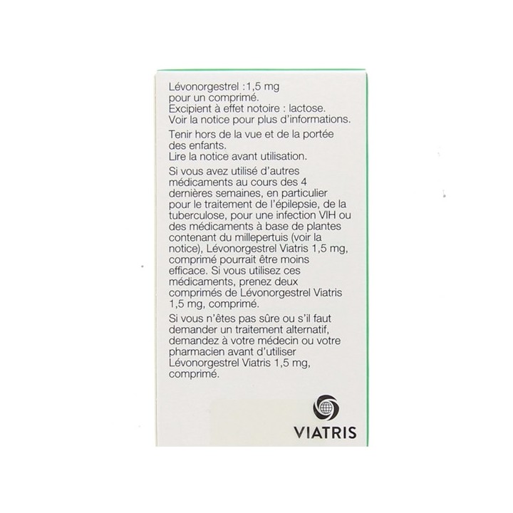 Lévonorgestrel 1,5mg x1cpr - Viatris - Contraception - IllicoPharma