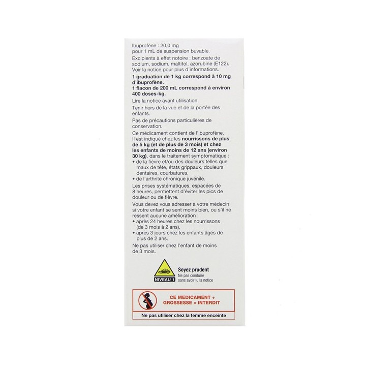 Ibuprofene 20mg/ml Sirop Enfants & Nourrissons 200ml - Viatris - IllicoPharma
