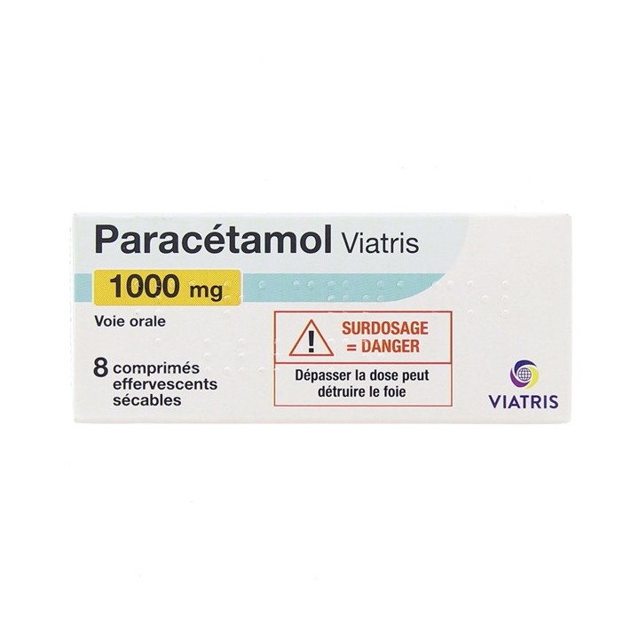 Paracétamol 1000mg x8cpr effervescents - Viatris - IllicoPharma