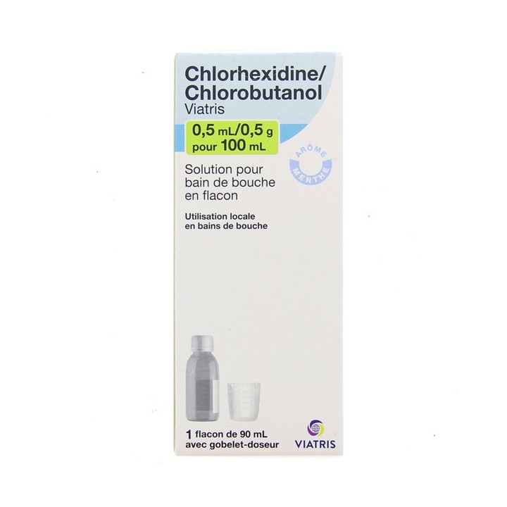 Chlorhexidine/chlorobutanol 90ml - Viatris - Pharmacie en ligne IllicoPharma