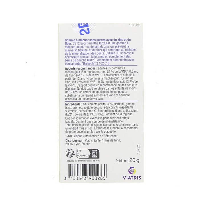 CB12 Boost x10 gommes à mâcher - Mauvaise haleine - IllicoPharma