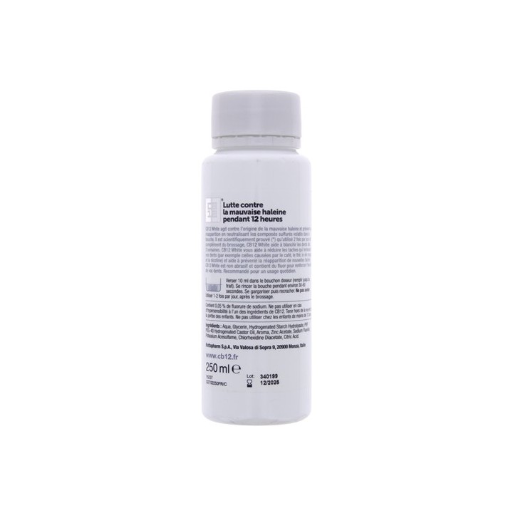 CB12 White - Bain de bouche 250ml - Soin bucco-dentaire - IllicoPharma