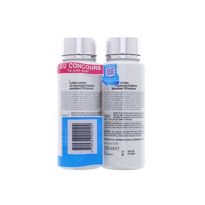 CB12 White - Bain de bouche 2x250ml - Soin bucco-dentaire - IllicoPharma