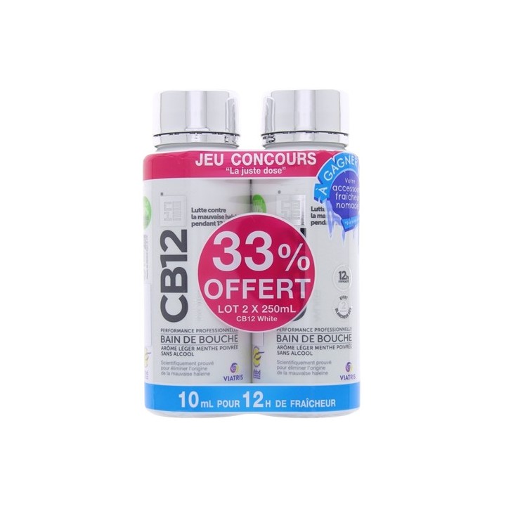 CB12 White - Bain de bouche 2x250ml - Soin bucco-dentaire - IllicoPharma
