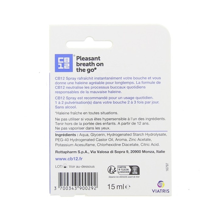 CB12 Spray Buccal Menthe 15ml - Pharmacie en ligne IllicoPharma