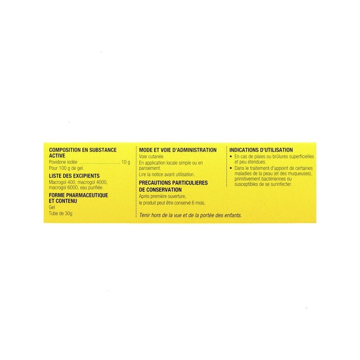 Betadine 10 % Gel 30g- Médicament Antiseptique - IllicoPharma