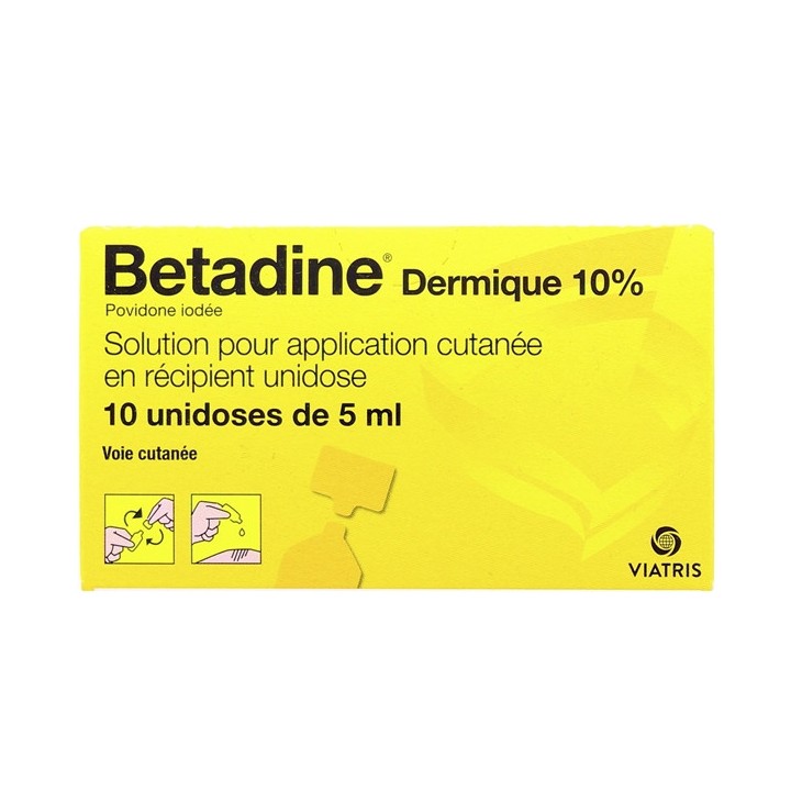 Betadine dermique 10% x10 unidoses, Médicament Antiseptique - IllicoPharma