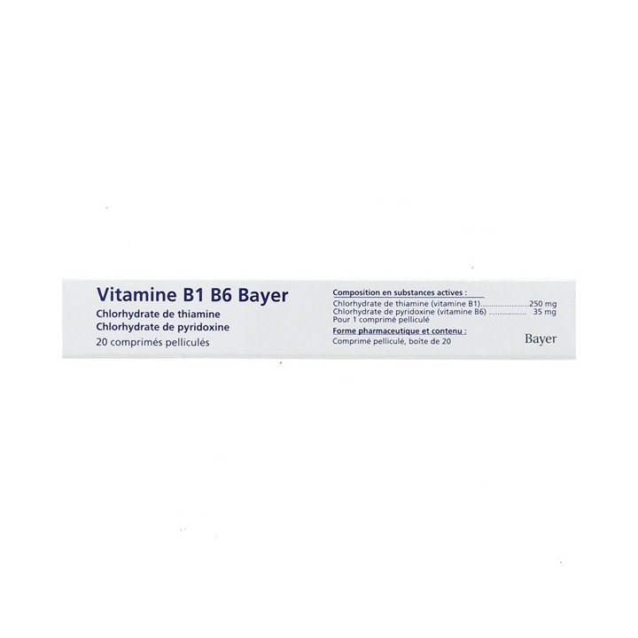 Vitamine B1 B6 x20cpr Bayer - Médicament Vitamine - IllicoPharma