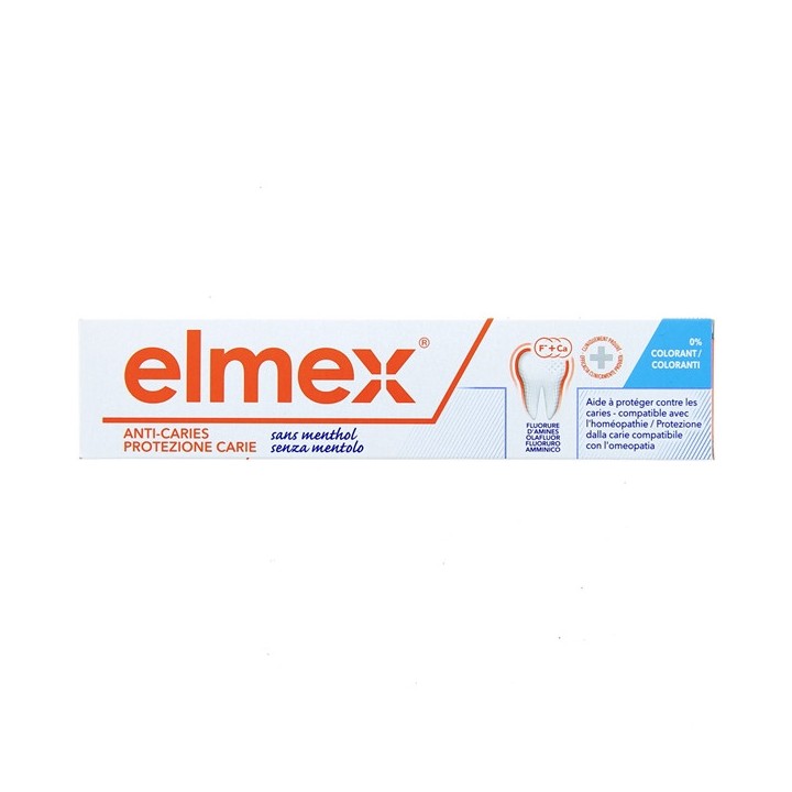 Anti-caries Sans Menthol Dentifrice 75ml - Elmex - Dentifrice Adulte - IllicoPharma