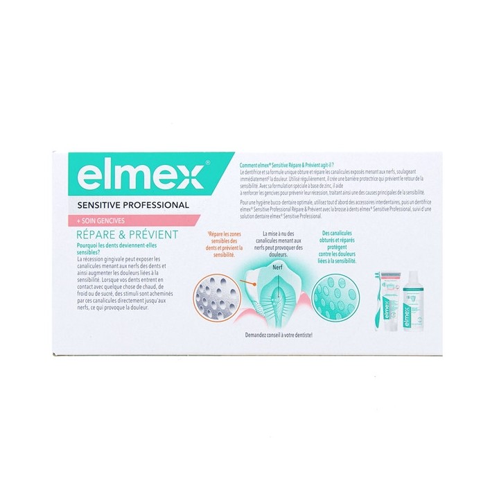 Sensitive Professional + Soin Gencives Dentifrice 2x75ml - Elmex - IllicoPharma