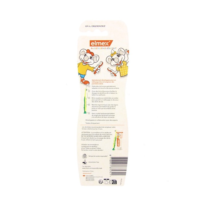 Brosse à Dents Débutant 0-3 ans x2 - Elmex - Pharmacie en ligne IllicoPharma