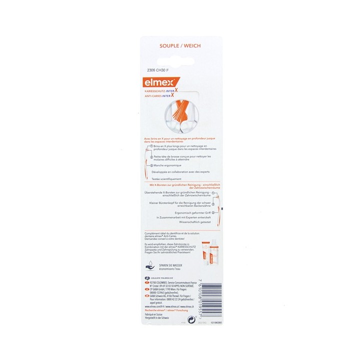 Anti-Caries InterX Brosse à Dents Souple x2 - Elmex - IllicoPharma