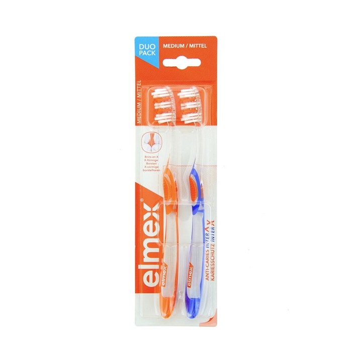 Anti-Caries InterX Brosse à Dents Medium x2 - Elmex - IllicoPharma