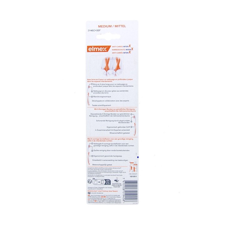 Anti-Caries InterX Brosse à Dents Medium x2 - Elmex - IllicoPharma