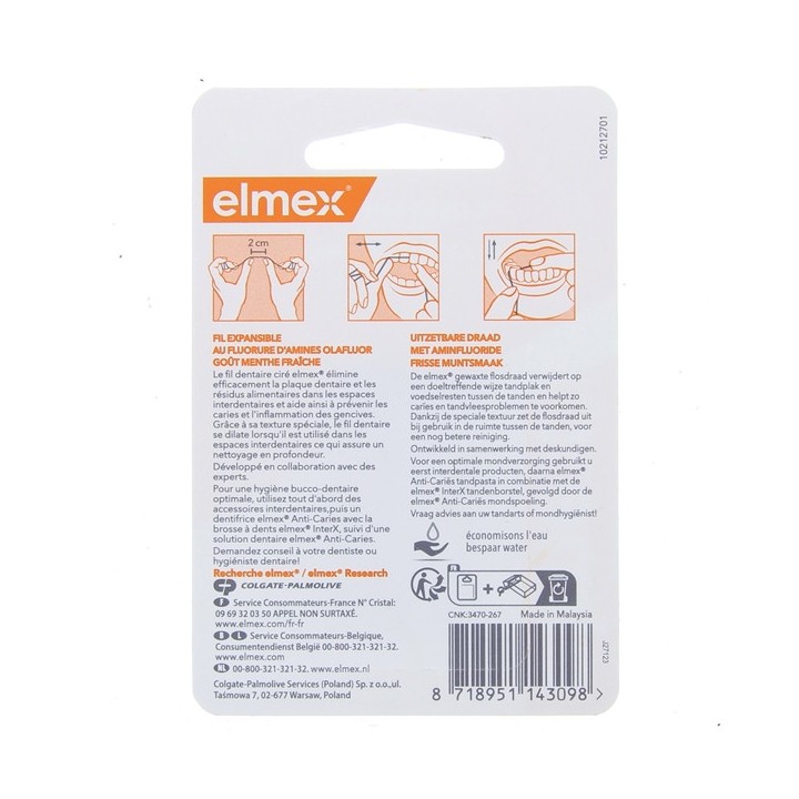 Fil Dentaire Ciré Menthe 50m - Elmex - Pharmacie en ligne IllicoPharma