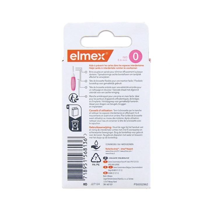 Brossettes Interdentaires 0,6mm (Taille 0) x8 - Elmex - IllicoPharma