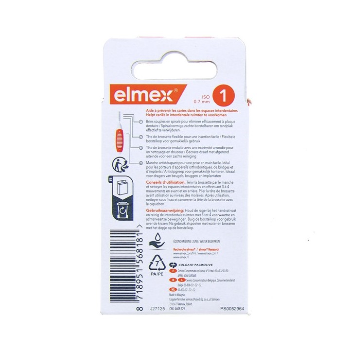 Brossettes Interdentaires 0,7mm (Taille 1) x8 - Elmex - IllicoPharma
