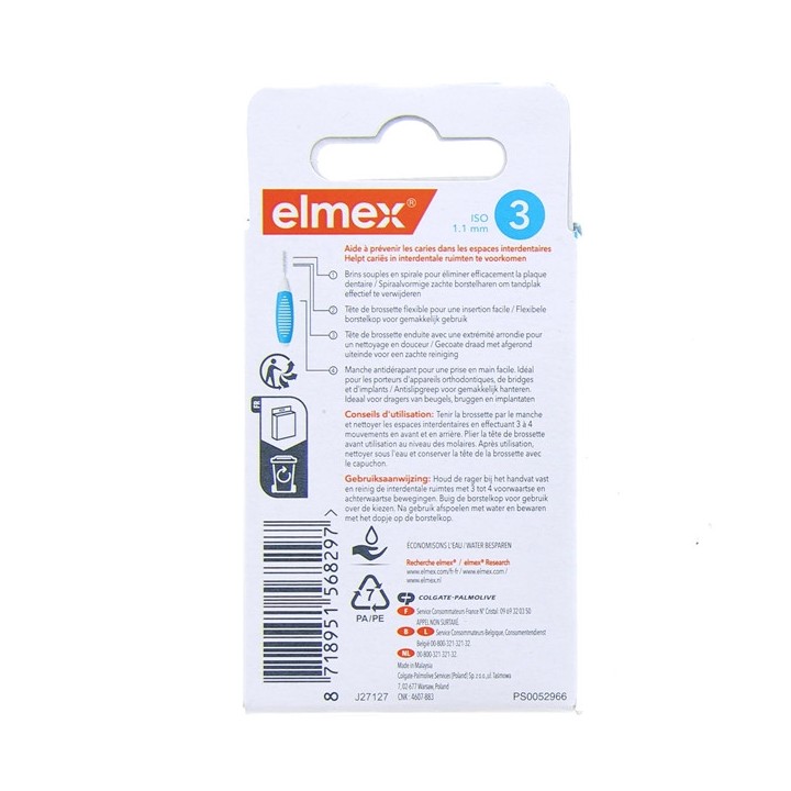 Brossettes Interdentaires 1,1mm (Taille 3) x8 - Elmex - IllicoPharma