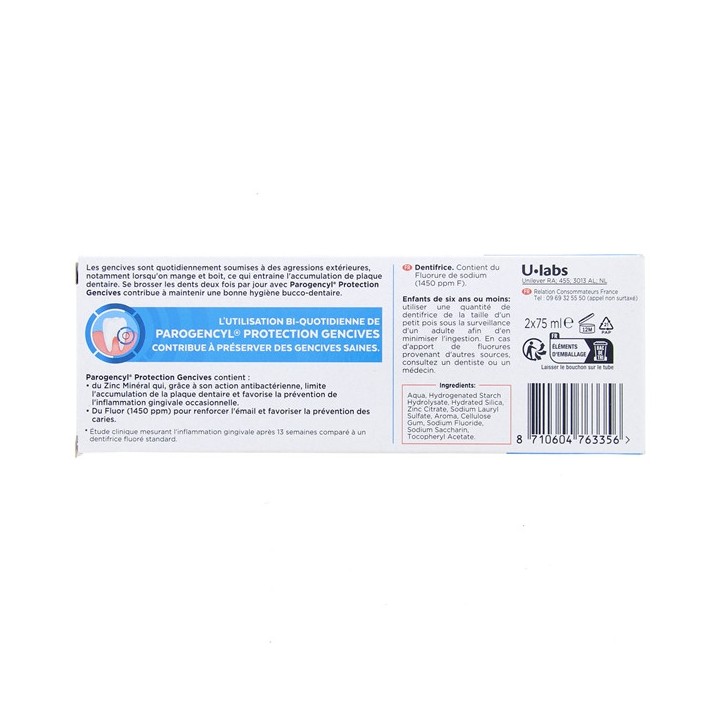 Dentifrice Protection Gencives 2x75ml - Parogencyl - IllicoPharma