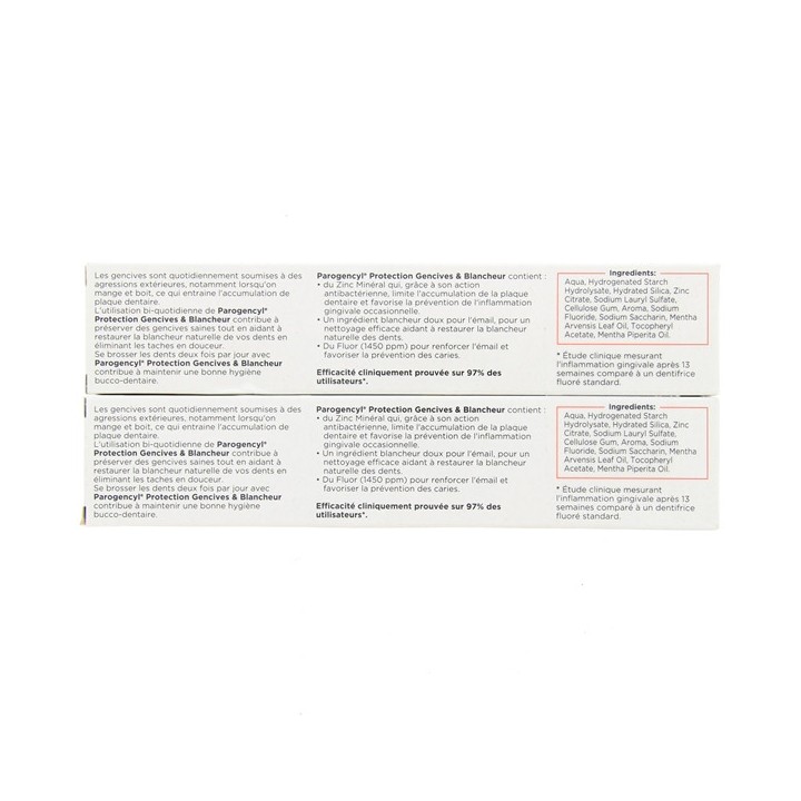 Dentifrice Protection Gencives & Blancheur 2x75ml - Parogencyl - IllicoPharma