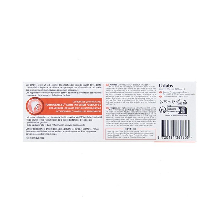 Dentifrice Soin Intensif Gencives 2x75ml - Parogencyl - IllicoPharma