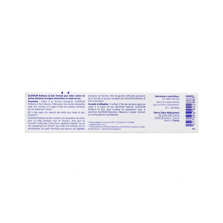 Dentifrice Brillance & Soin 30ml - Elgydium - Pharmacie en ligne IllicoPharma