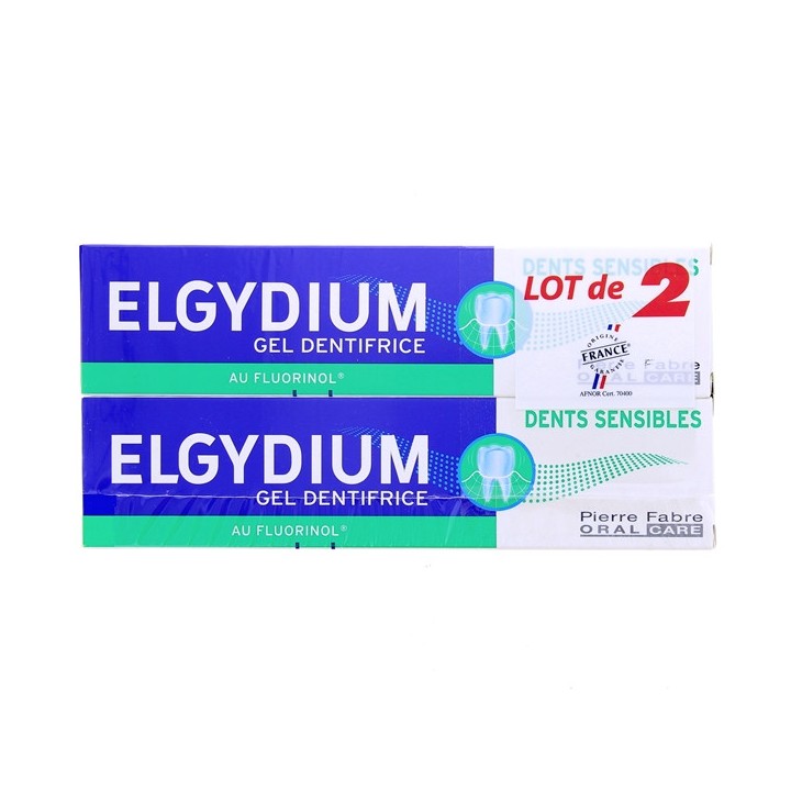 Dentifrice Dents Sensibles 2x75ml - Elgydium - Pharmacie en ligne IllicoPharma