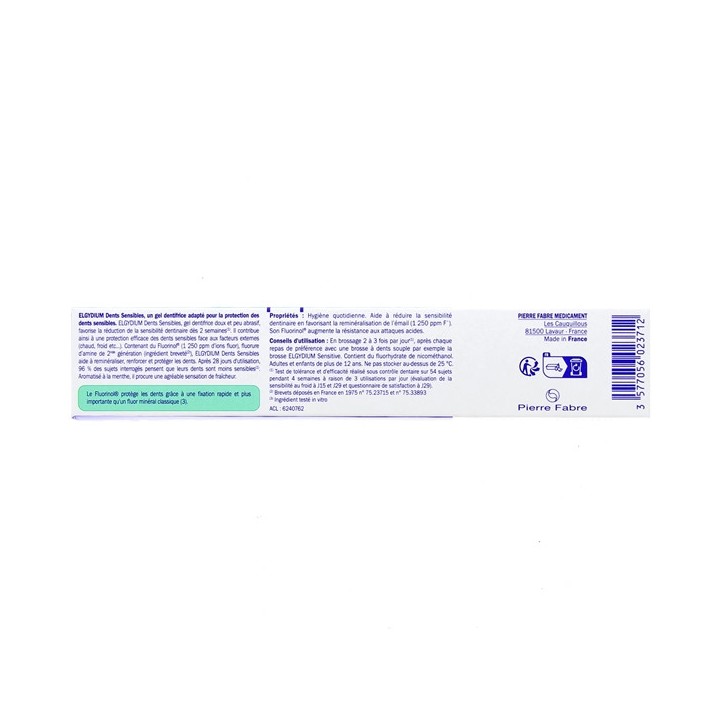Dentifrice Dents Sensibles 75ml - Elgydium - Pharmacie en ligne IllicoPharma