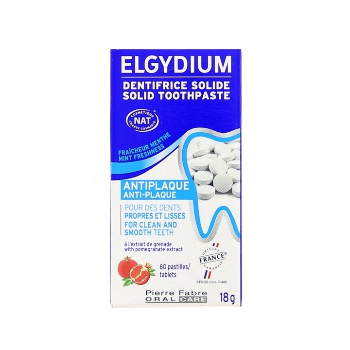 Dentifrice Solide Antiplaque x60 pastilles - Elgydium - IllicoPharma