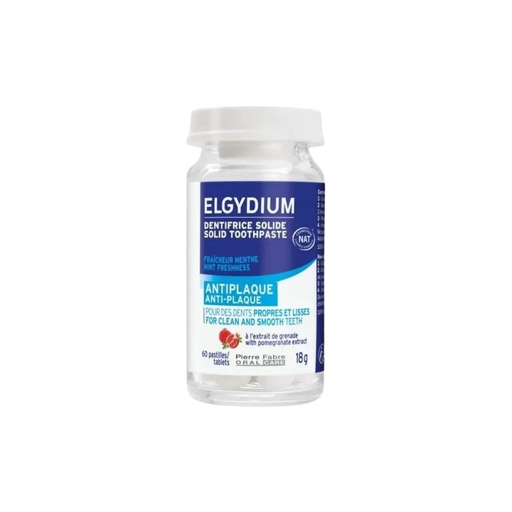 Dentifrice Solide Antiplaque x60 pastilles - Elgydium - IllicoPharma