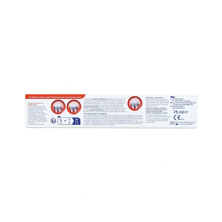 Dentifrice Blancheur 75ml - Parodontax - Pharmacie en ligne IllicoPharma