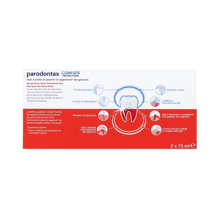 Dentifrice Fraîcheur Intense Complète Protection 2x75ml - Parodontax - IllicoPharma
