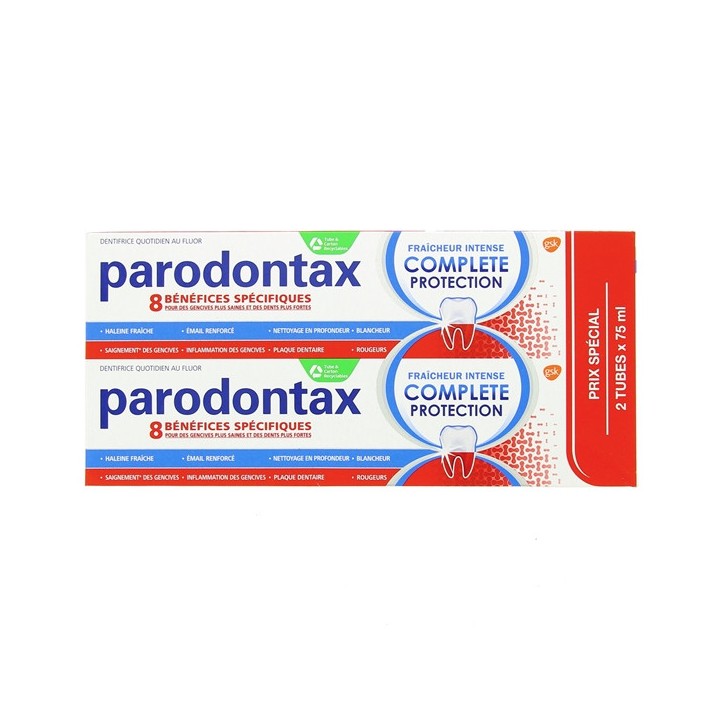 Dentifrice Fraîcheur Intense Complète Protection 2x75ml - Parodontax - IllicoPharma
