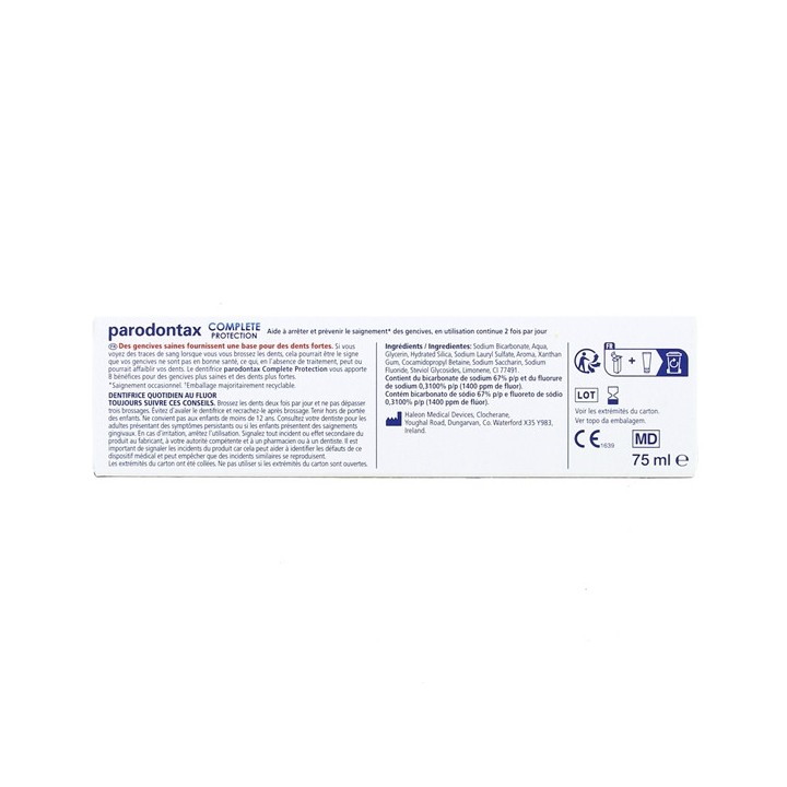 Dentifrice Fraîcheur Intense Complète Protection 75ml - Parodontax - IllicoPharma