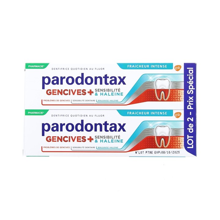 Dentifrice Gencives + Sensibilité & Haleine 2x75ml - Parodontax - IllicoPharma