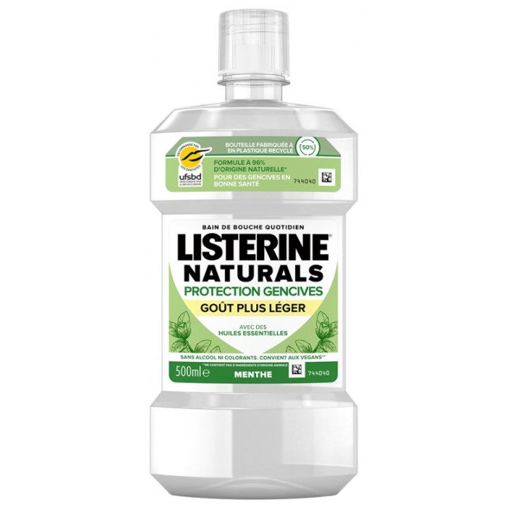 Listerine Naturals Protection Gencives Goût Plus Léger Bain de Bouche 500ml - IllicoPharma