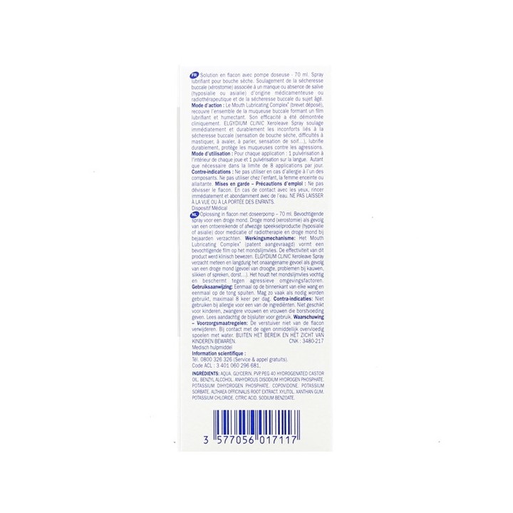 Elgydium Clinic Sécheresse Buccale Spray Lubrifiant 75ml - IllicoPharma