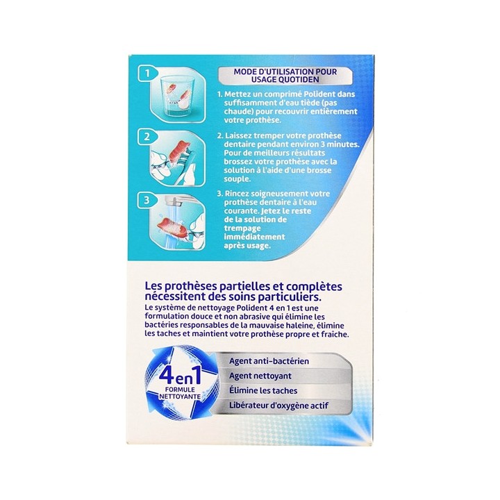 Polident Nettoyant 3 Minutes x66cpr - Pharmacie en ligne IllicoPharma