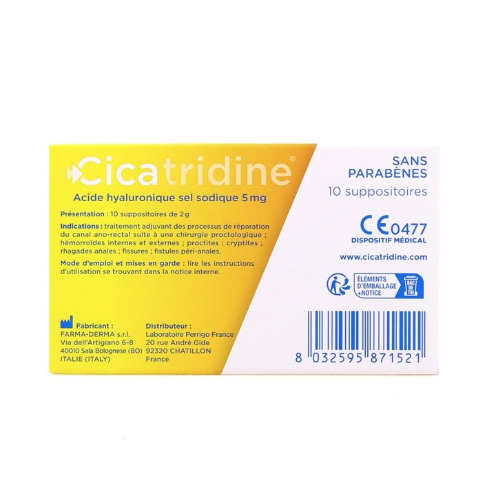 Cicatridine x10 suppositoires - Fissures anales