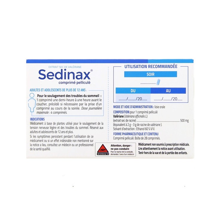 Sedinax Troubles du Sommeil x28cpr pelliculés - Tilman - IllicoPharma