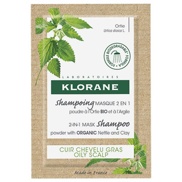 Shampoing masque ortie 2en1 x8 sachets - Klorane - IllicoPharma