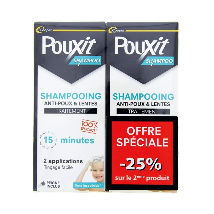 Pouxit Shampoo Shampooing traitement Anti-poux & Lentes 2x200ml - IllicoPharma