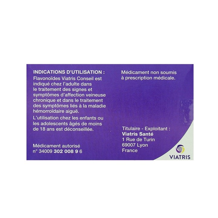 Flavonoïdes 500mg x120cpr - Viatris - IllicoPharma