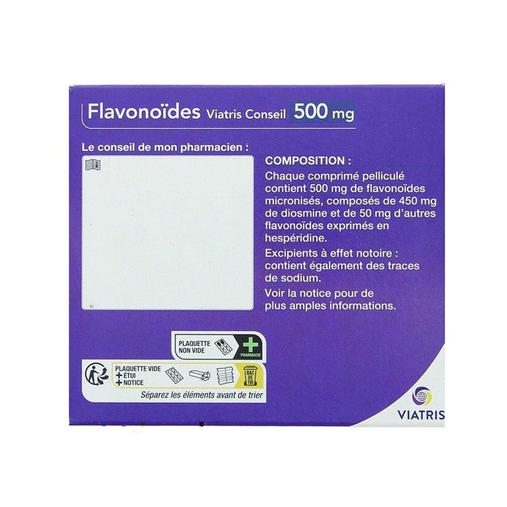 Flavonoïdes 500mg x120cpr - Viatris - IllicoPharma