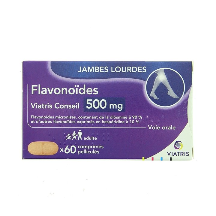 Flavonoïdes 500mg x60cpr - Viatris - IllicoPharma