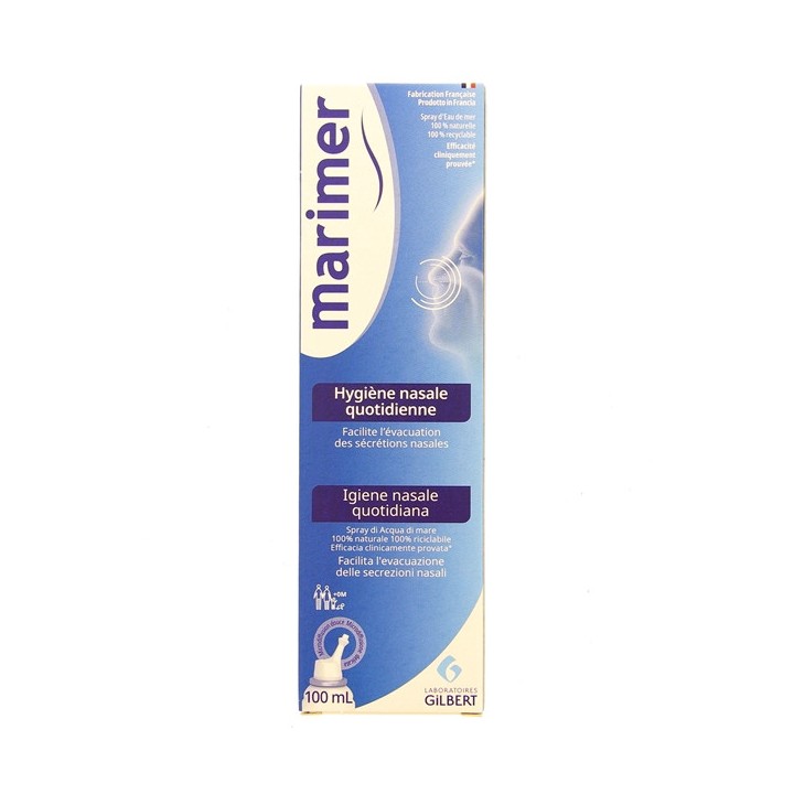 Marimer Hygiène nasale quotidienne Spray 100ml - Gilbert - IllicoPharma