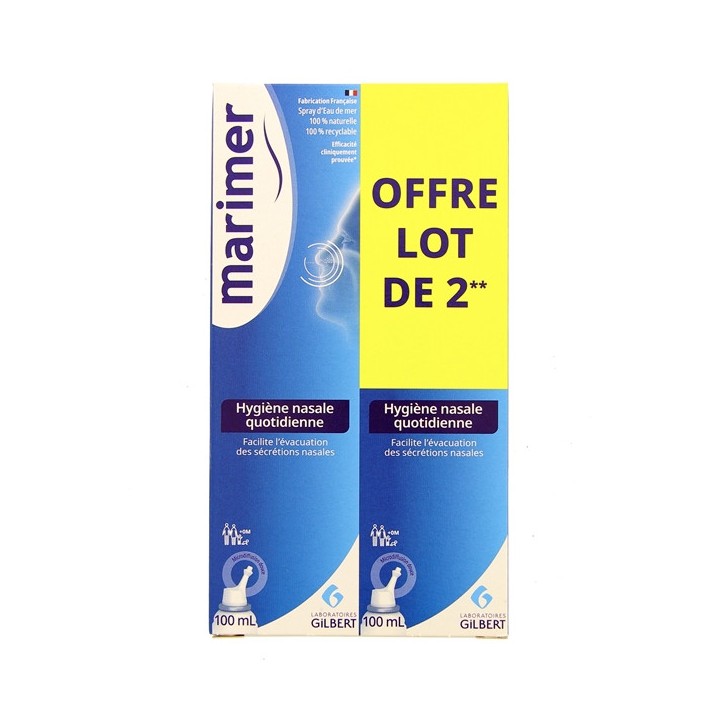 Marimer Hygiène Nasale Quotidienne Spray 2x100ml - IllicoPharma