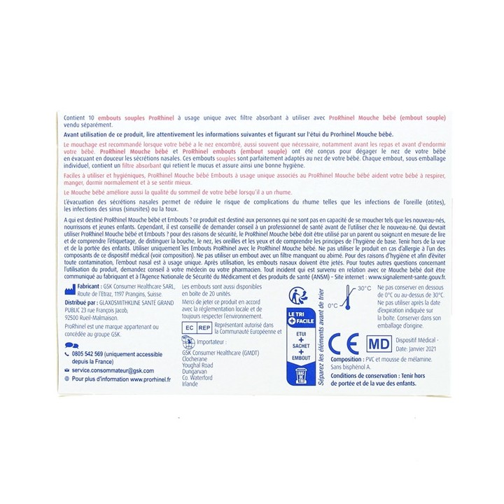 Prorhinel Embouts Jetables pour Mouche Bébé x10