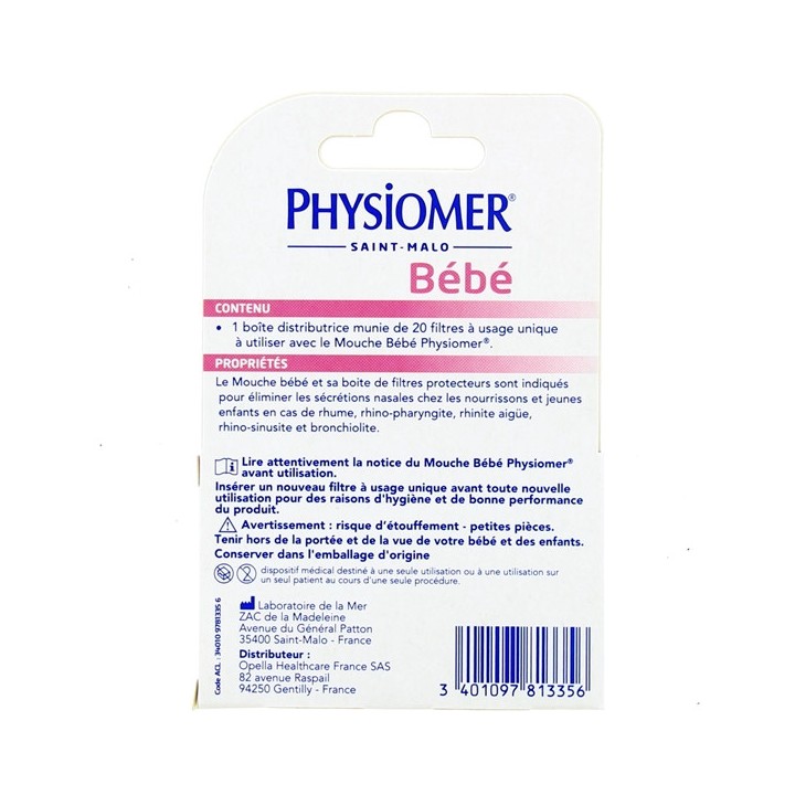 Physiomer Bébé Filtres Protecteurs x20 - IllicoPharma