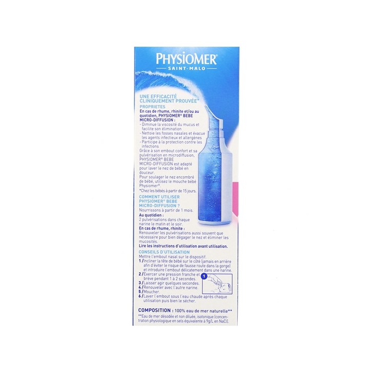 Physiomer Bébé Hygiène du Nez Micro-Diffusion 2x115ml - IllicoPharma